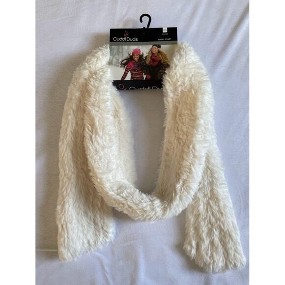 Cuddl Duds Furry Scarf One Size Ivory - Picture 1 of 6